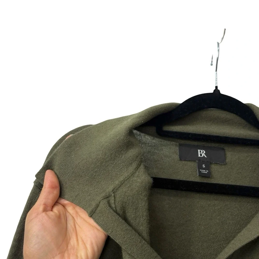 Banana Republic Green Polo Open Collar Cashmere Silk Sweater Size Small Men's